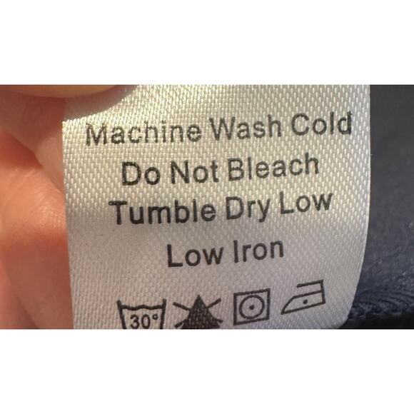 Tuckernuck Navy Blue Daphne Dress Women’s Size Small Bow Tie Ruffle Neck Pockets - Picture 9 of 10